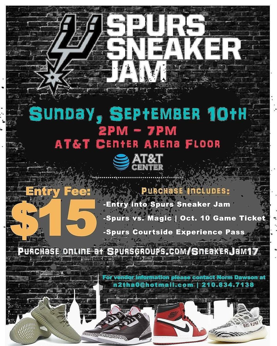ChuckVansShow's tweet photo. I'll be doing interviews and hanging out tomorrow @spurs #sneakerjam #GoSpursGo #ChuckVansRadioPodcast https://t.co/Rt9XTJvEOl