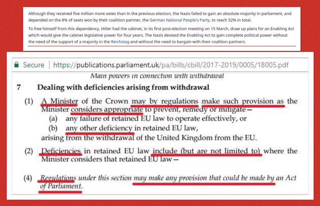 bobwiggin's tweet photo. Contrast and compare, Hitler's Act of Enablement of 1933 and Theresa May's power grab of 2017. #powergrab https://t.co/YxnOIyKhBU