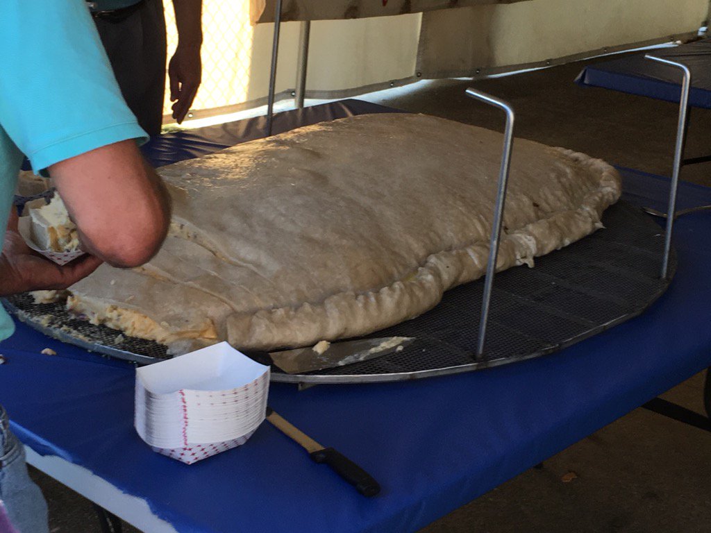 RickSheridan's tweet image. There it is in all its glory — the world's biggest pierogi. #witnesstohistory