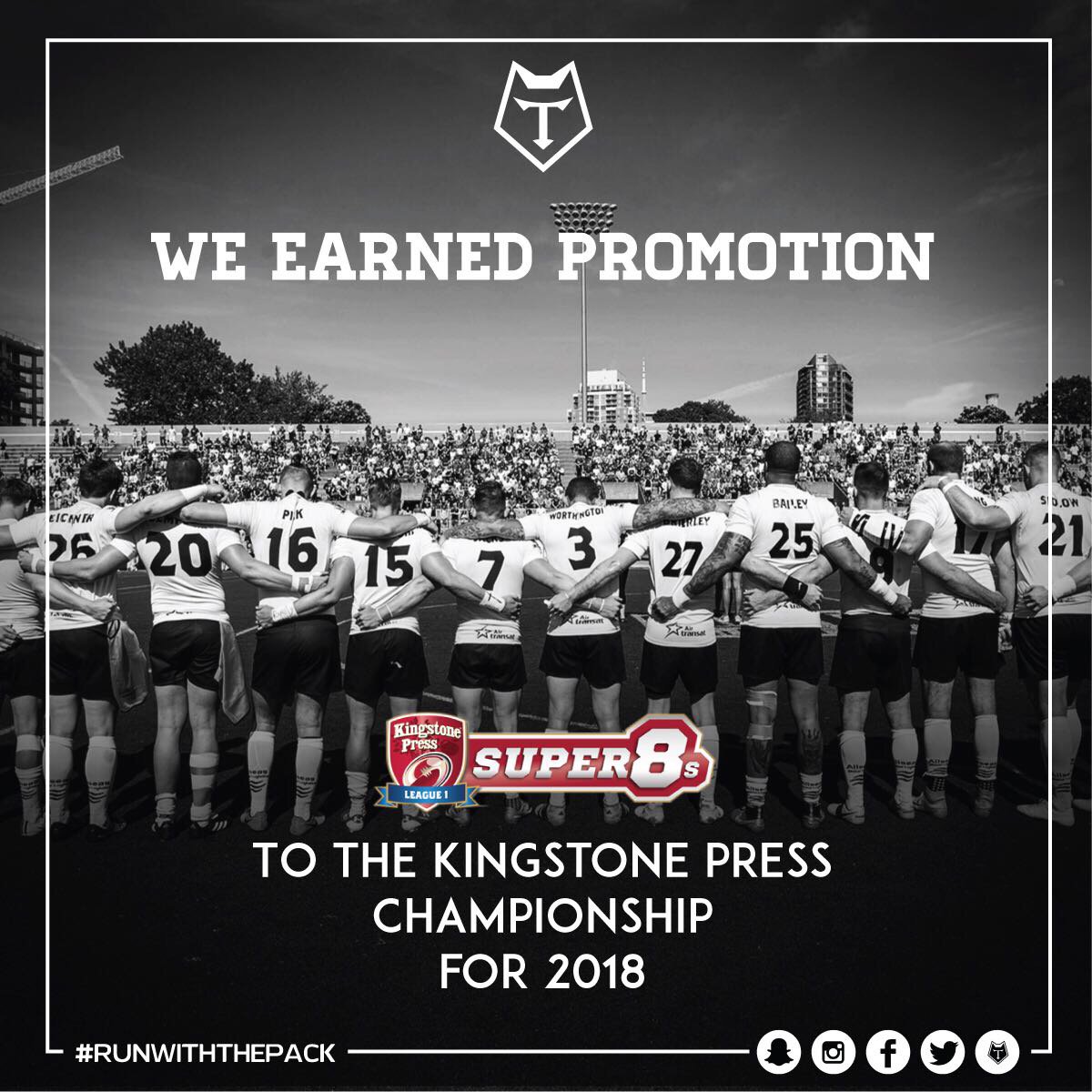 TOwolfpack's tweet image. ✨KINGSTONE PRESS L1 CHAMPIONS✨

We have earned promotion to the Kingstone Press Championship. Thank you to everyone for your support! ✨🙏🏉