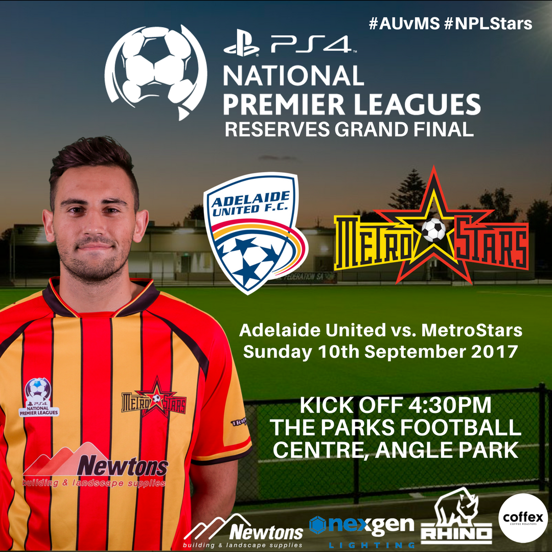 NE_MetroStars's tweet photo. GAME DAY! #NPLSA Reserves Grand Final!
🆚 @AdelaideUnited 
⏰ 4:30pm
🏟 The Parks Football Centre
📱 #AUvMS #PS4NPL #NPLStars https://t.co/hawQS565Bb