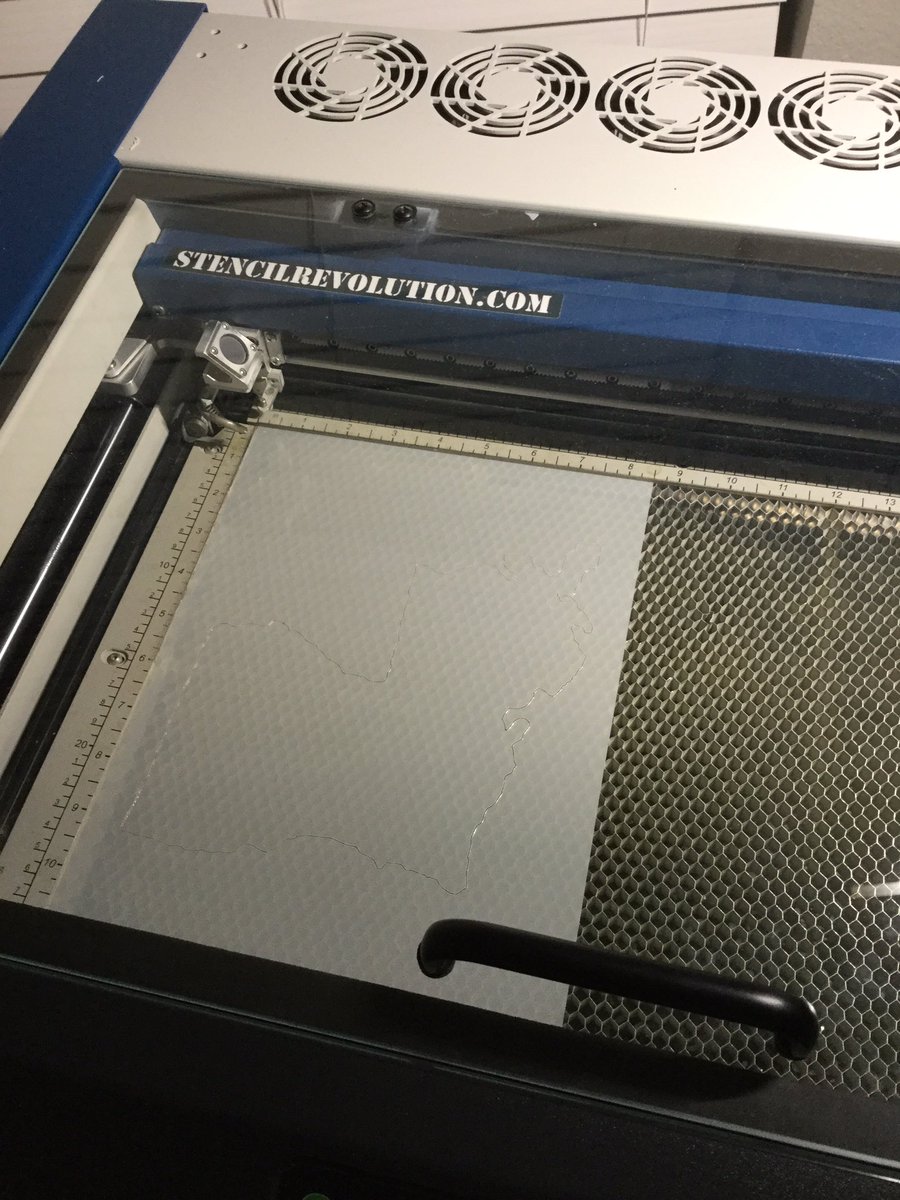 Hurricane is on the way, but the stencils must be cut. 😎