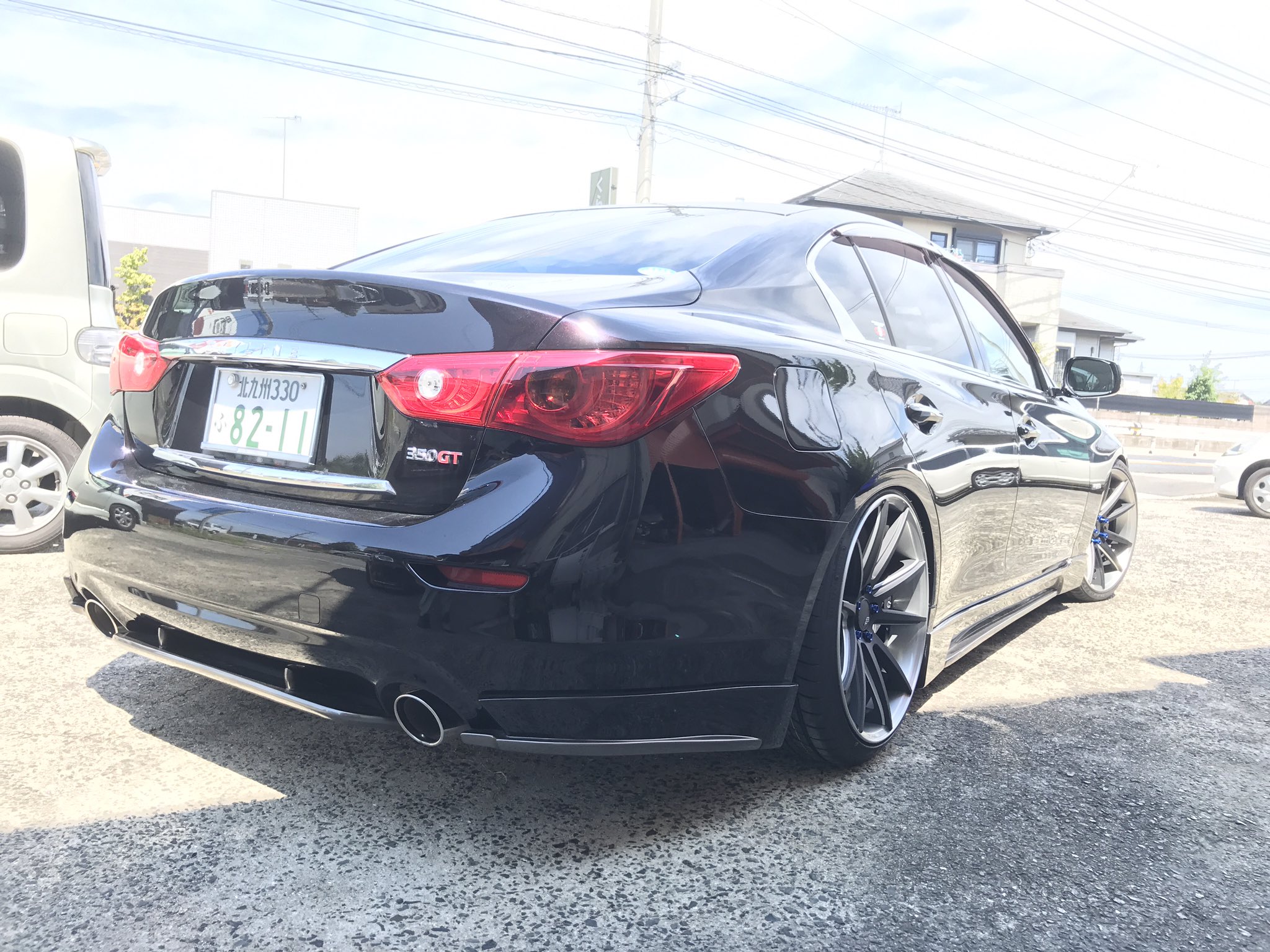Auto Sound Image V37スカイライン エアロ アルミ 車高調組み付け完了してましたが ホイールだけが先日に到着 本日 納車いたします V37スカイライン スカイライン 夜は親友と飲み 今日も一日頑張ります T Co Fcbmdjghfz Twitter
