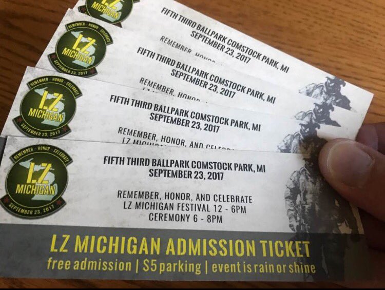 HumanHugProject's tweet photo. Tickets to LZ Michigan are free but our freedom is not. Come remember, honor, and celebrate our heroes. #lzmichigan #hugavet #heroes https://t.co/62Y5fEKhXV