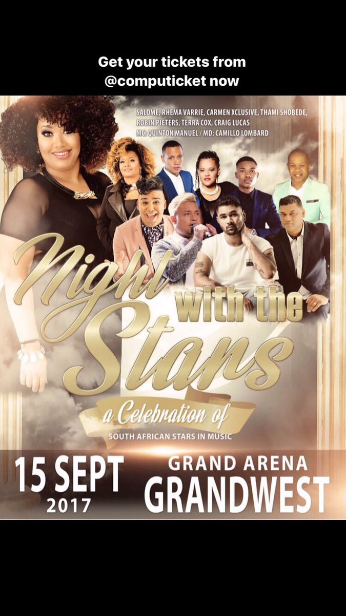 5 days to go until #NightWithTheStars takes place at @GrandWestSA in #capetown 🙌 Tickets available at <a href="/Computicket/">Computicket</a>