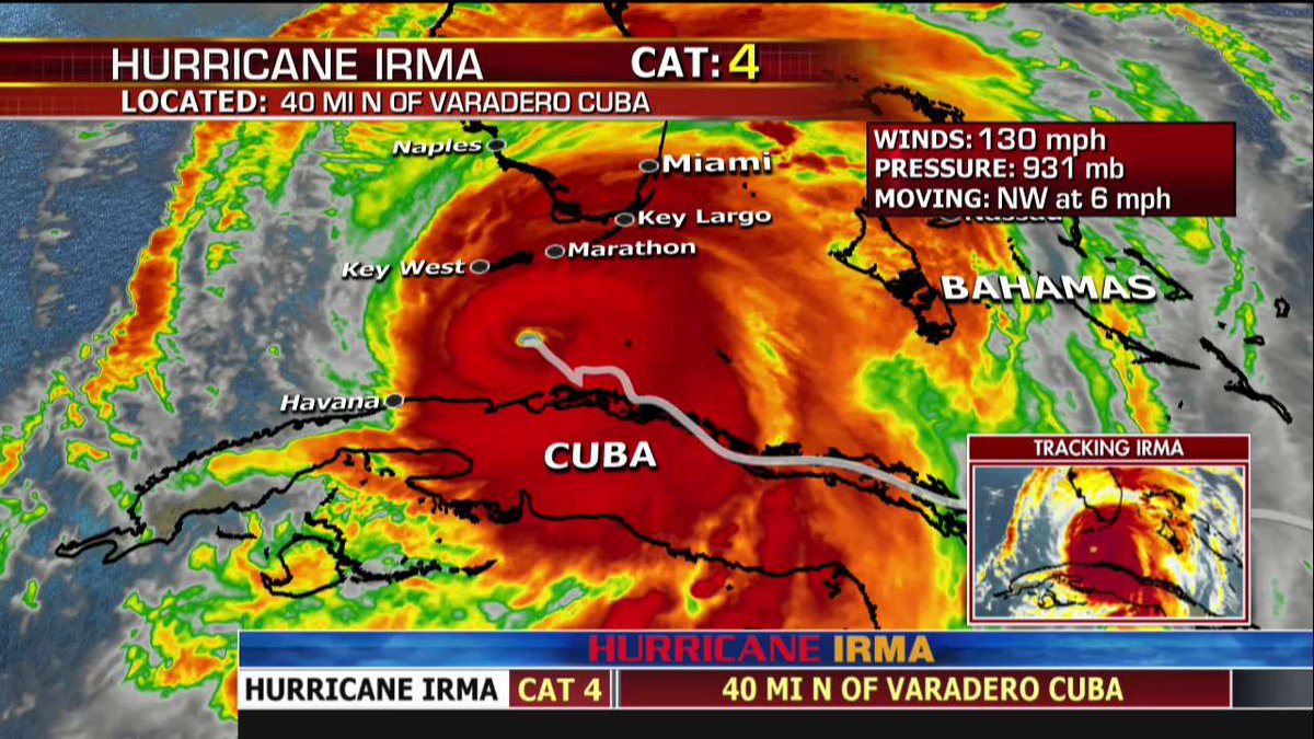 FoxNews's tweet image. #HurricaneIrma powers up as it nears Florida Keys -- back to Category 4 fxn.ws/2vNbJqp