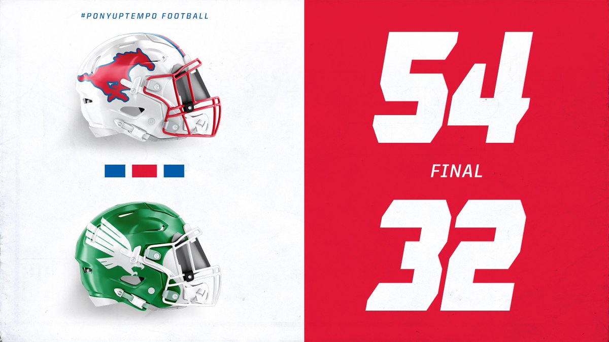 SMUFB's tweet photo. FINAL: SMU 54, North Texas 32
#PonyUpTempo #R1SE https://t.co/VQT4D6USVH