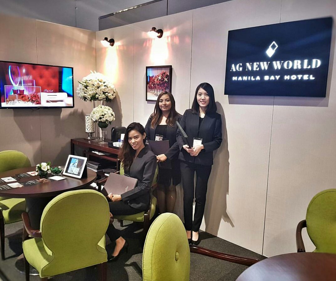 NewWorldManila's tweet photo. Our events team representatives are excited to help make your dream wedding happen. Drop by our booth at the #WeddingExpoPhilippines today.♡ https://t.co/HWSYO6vzY9
