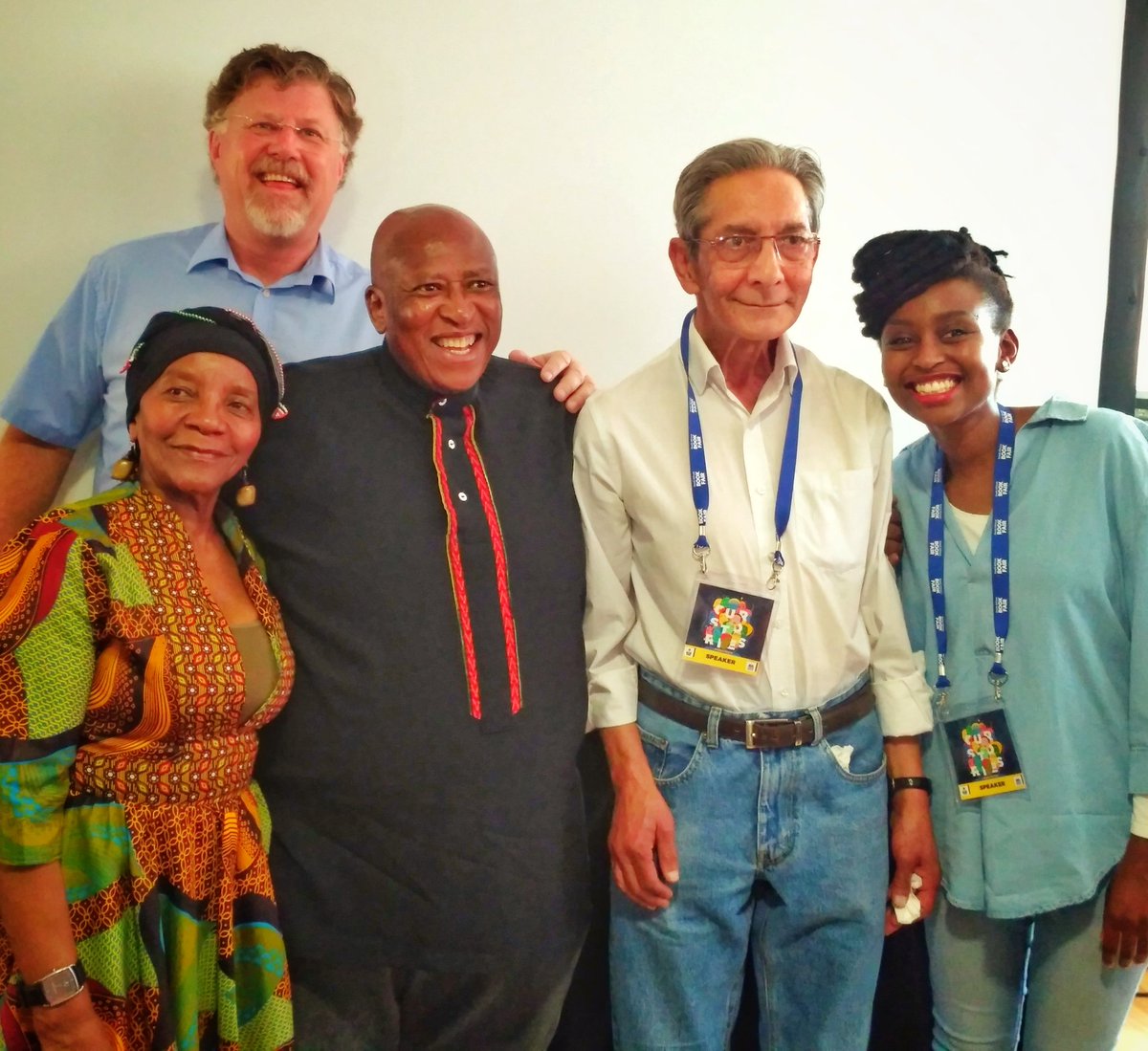Mizapip's tweet photo. Iconic writers #SindiweMagona #AchmatDangor #DeonMeyer #ZakesMda & #KopanoMatlwa inspire us with #ourstories at the @SABookFair @MacEdSA https://t.co/oyURUfvZ2m