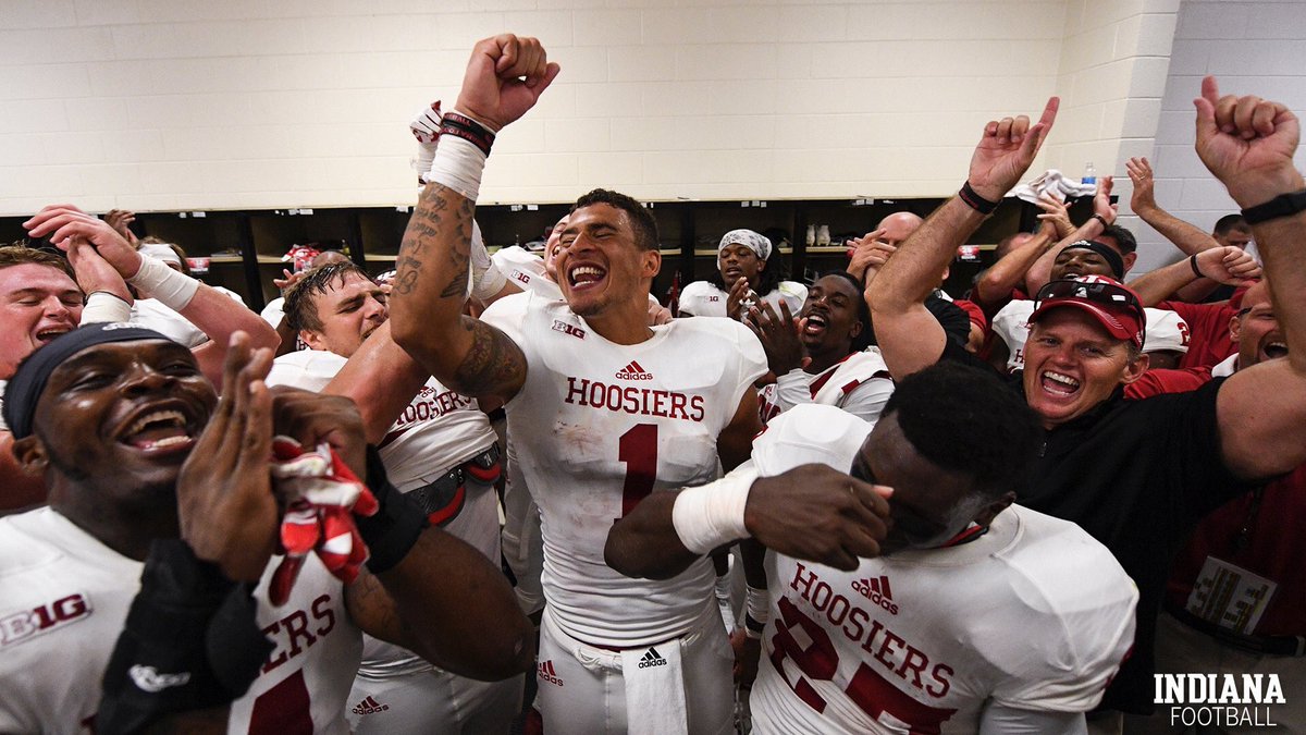 Coach_TomAllen's tweet photo. It was an awesome feeling for our staff &amp; team to get our 1st win together! It took All of us! The Hoosiers showed Grit! #LEO #BreakThrough https://t.co/vnLK1MYAfW