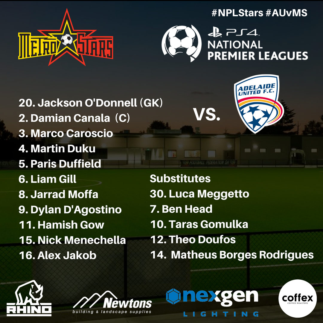 NE_MetroStars's tweet photo. Here is how we line up for today's #NPLSA Reserves Grand Final!

#AUvMS #NPLStars #PS4NPL https://t.co/zpmvmP9TBo