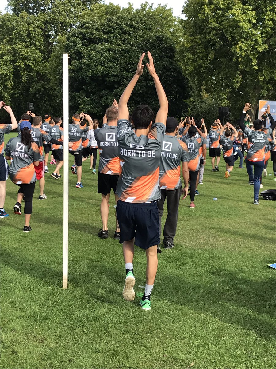 HopeandHomes's tweet photo. Warm up underway at #DeutscheRun Looks like some people had an early night preparing for challenge ahead. Others not so much. https://t.co/dEIN2CI2VB