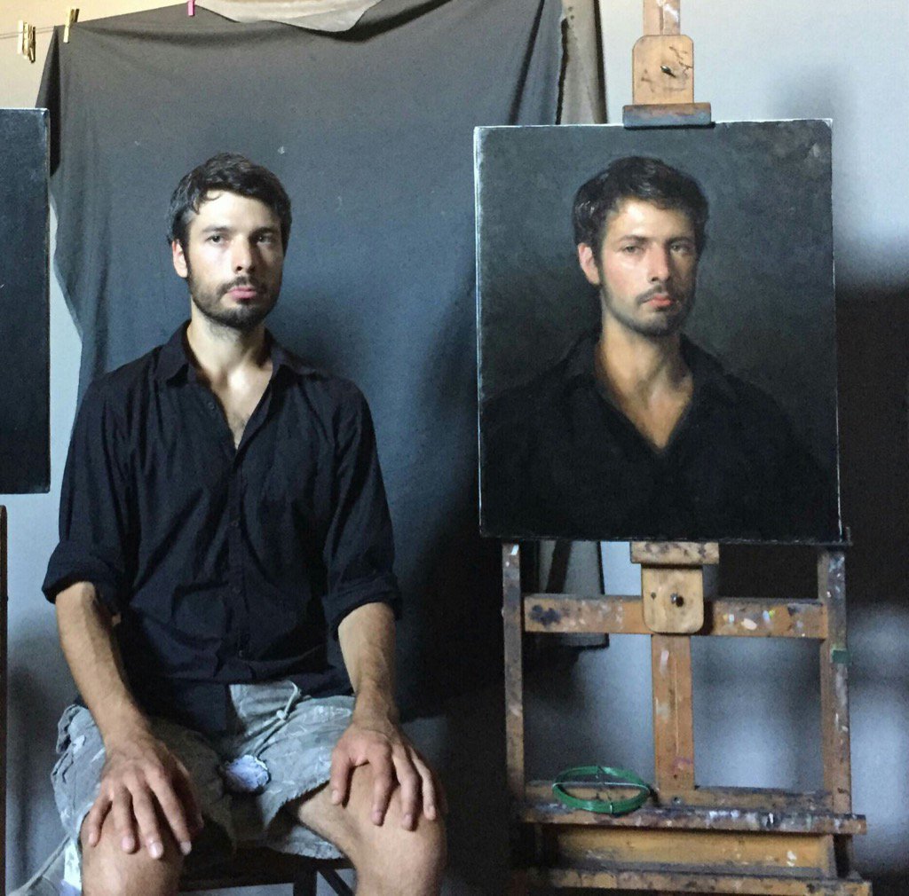 Matthew1collins's tweet image. An example of my #sightsizemethod setup for #lifesize heads. #oilportraiture @PICASSOLACONTE @OPALartists @OakPark