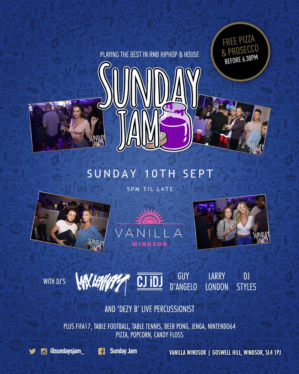 _lukejeremy's tweet image. It’s That Time Again 🤗 @SundayJam_ 🏓⚽️🍹🍕🎧🎮 #SameBeats #SameVibes #DifferentVenue 💃🏽 Last Few Tables Remain ✅ FREE Prosecco &amp;amp; Pizza b4 6:30⚠️