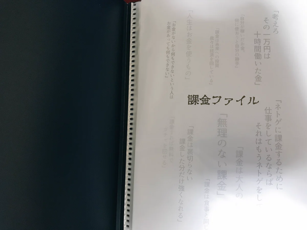 これで課金も管理できる？世にもおぞましい課金ファイルがこれだ！