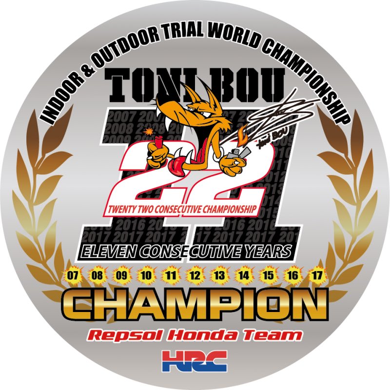 HeboFactory's tweet image. 🔴Histórico. #ToniBou suma su undécimo título mundial de #Trial al aire libre tras lograr la segunda posición en el #CzechGP 🏆 #HeboRiders