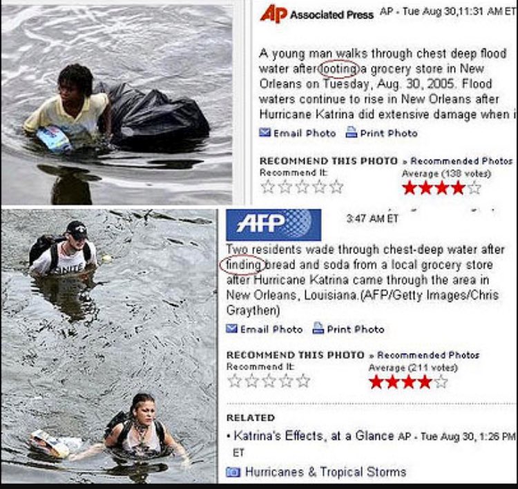 Clint Smith On Twitter I Can Never Forget How The Aftermath Of Hurricane Katrina Was Covered In The Press Finding Vs Looting Not Hard To Figure Out Why Https T Co 2ga2yibily