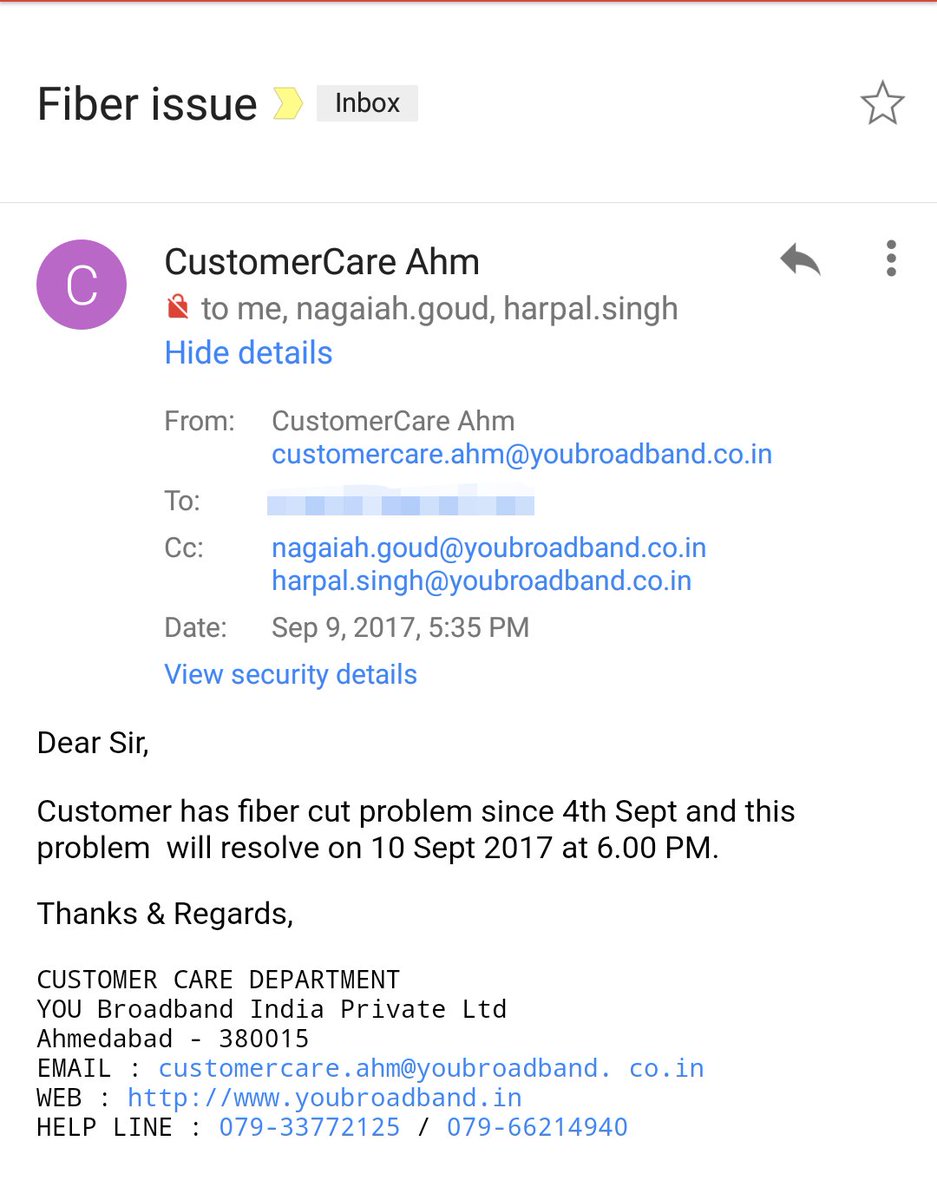rj2fun's tweet photo. Dear @youbroadband
My connection is down AGAIN from last 7 days. #worstispever #ahmedabad #isp #youbroadband #internet #broadband #stayaway https://t.co/WDo5BZUsUi
