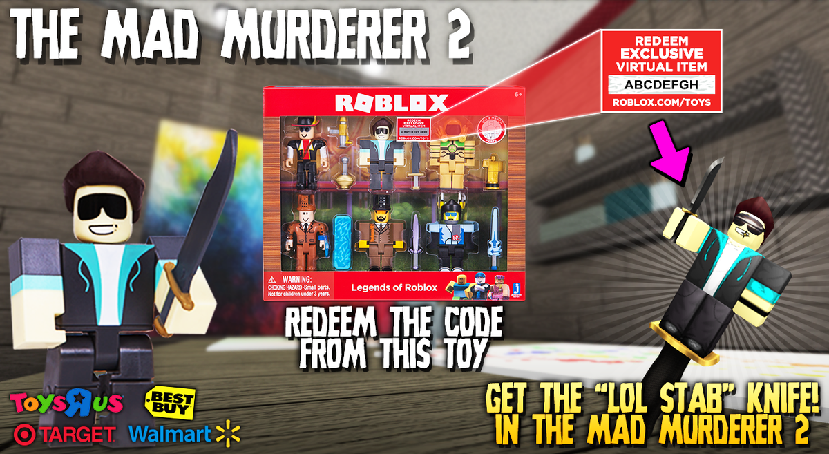 Loleris On Twitter Get An Exclusive Knife Skin In Themadmurderer2 By Redeeming The Code You Can Find In The Legends Of Roblox Toy Https T Co Glhdxiij9g Https T Co Gcbtrrzpdi - how to redeem a roblox toy code on pc