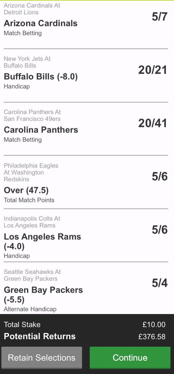 StepWriteUps's tweet photo. A quick run down of one of our multiples for tonight's NFL. Won't be far away! Main bet to follow 🏈👍🏼 https://t.co/jeMFZASAsN