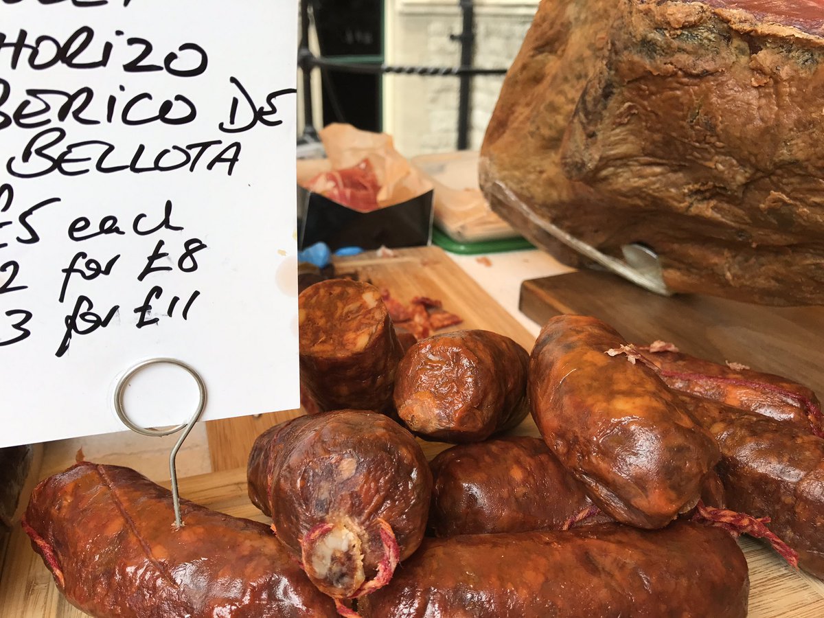 EatMeDrinkMeLDN's tweet photo. Chorizo, Iberian ham, cheeses, olive oil and Spanish delicacies from @AndaluzLTD now at #W5FoodMarket #Ealing Town Hall https://t.co/OOORFWjTtN