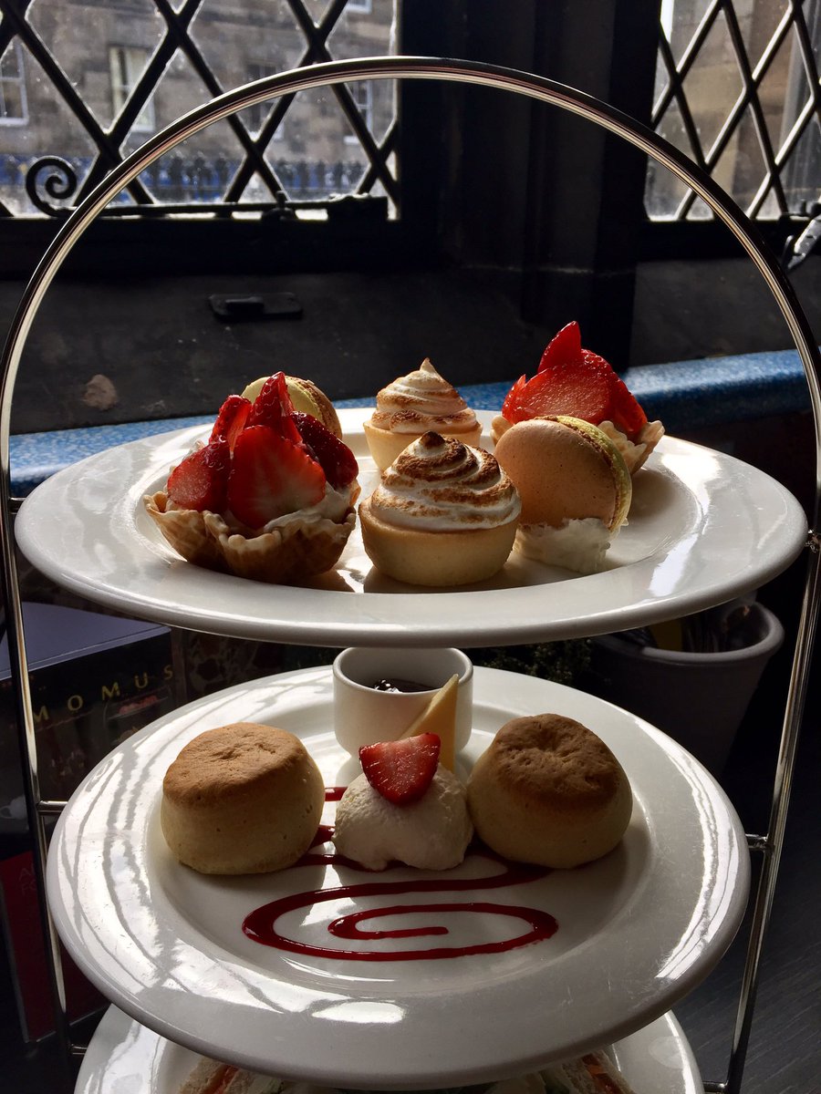 Sweet treats <a href="/thehubroyalmile/">The Hub</a> - loved the mini lemon meringue pie 👍🏻 #afternoontea #edinburgh