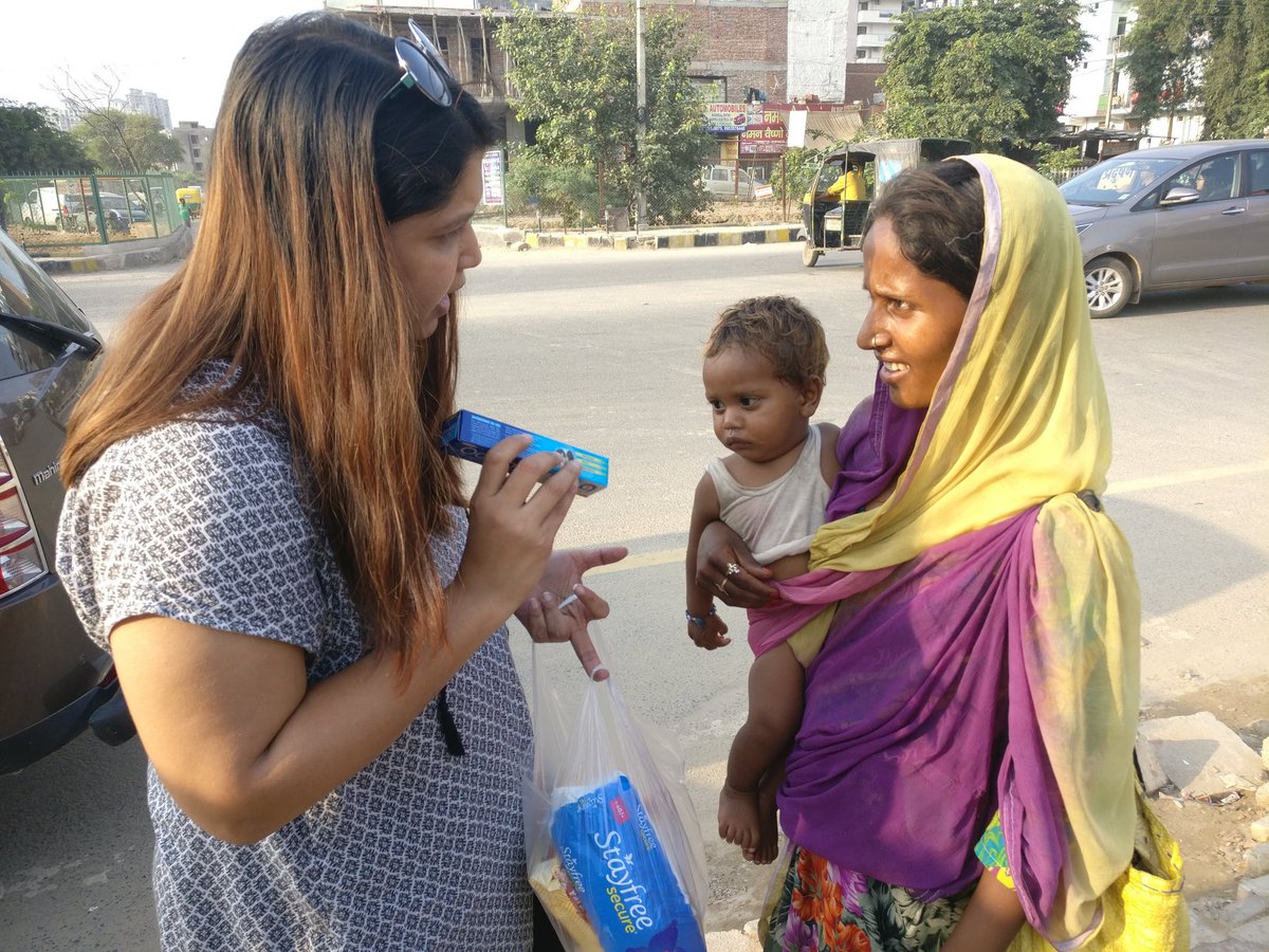 Alllahdin's tweet photo. We created Essential Kits for women for rains. We spoke to them abt hygiene and cleanliness. A day we'll spent https://t.co/1gRkY8Ufu3