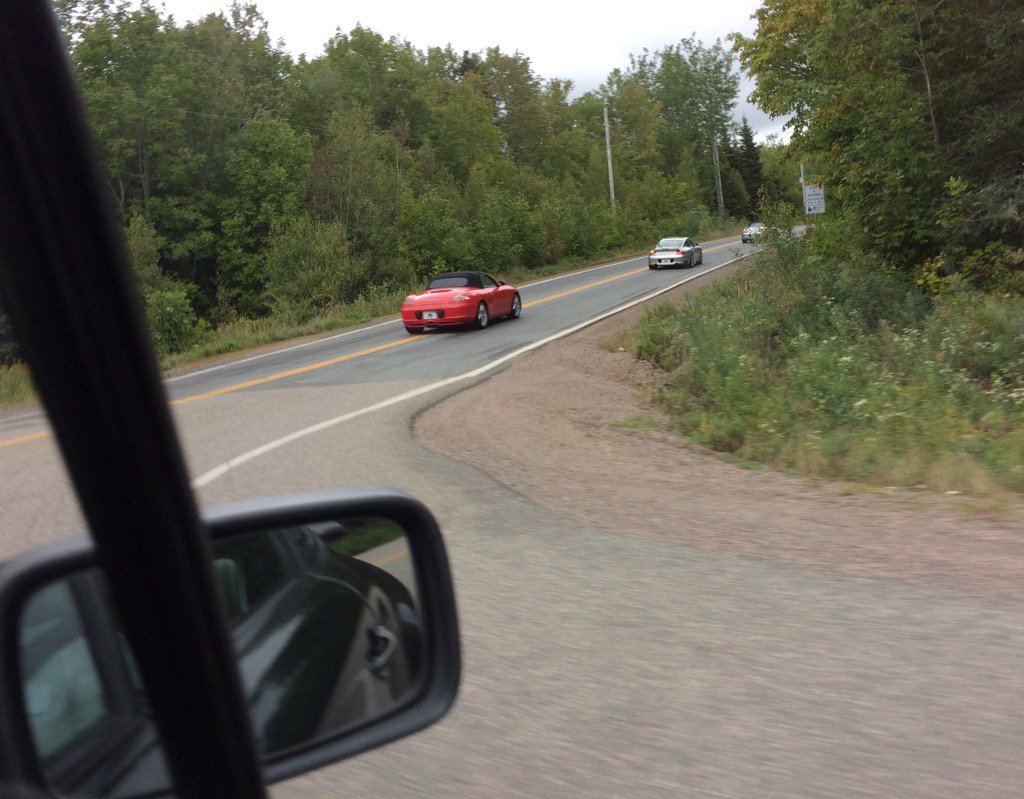 acadiaPCA's tweet photo. Great day for a club #roadtrip. We have 911s, Boxsters, caymans, 996, GT2, GT4. #Porsche https://t.co/VFLnUckXtl