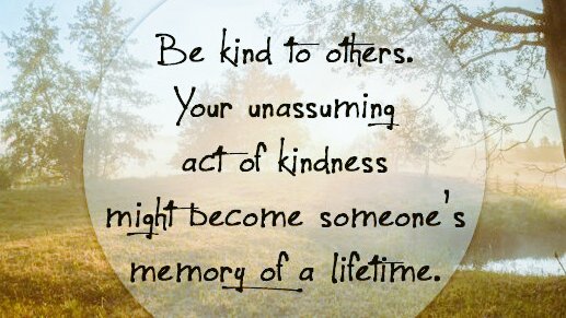 kind_rays's tweet image. Be kind to others.  Your unassuming act of kindness might become someone's memory of a lifetime.
#ThinkBIGSundayWithMarsha