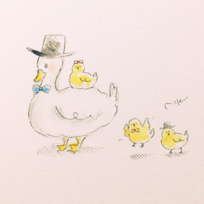 アヒルの親子のtwitterイラスト検索結果 古い順