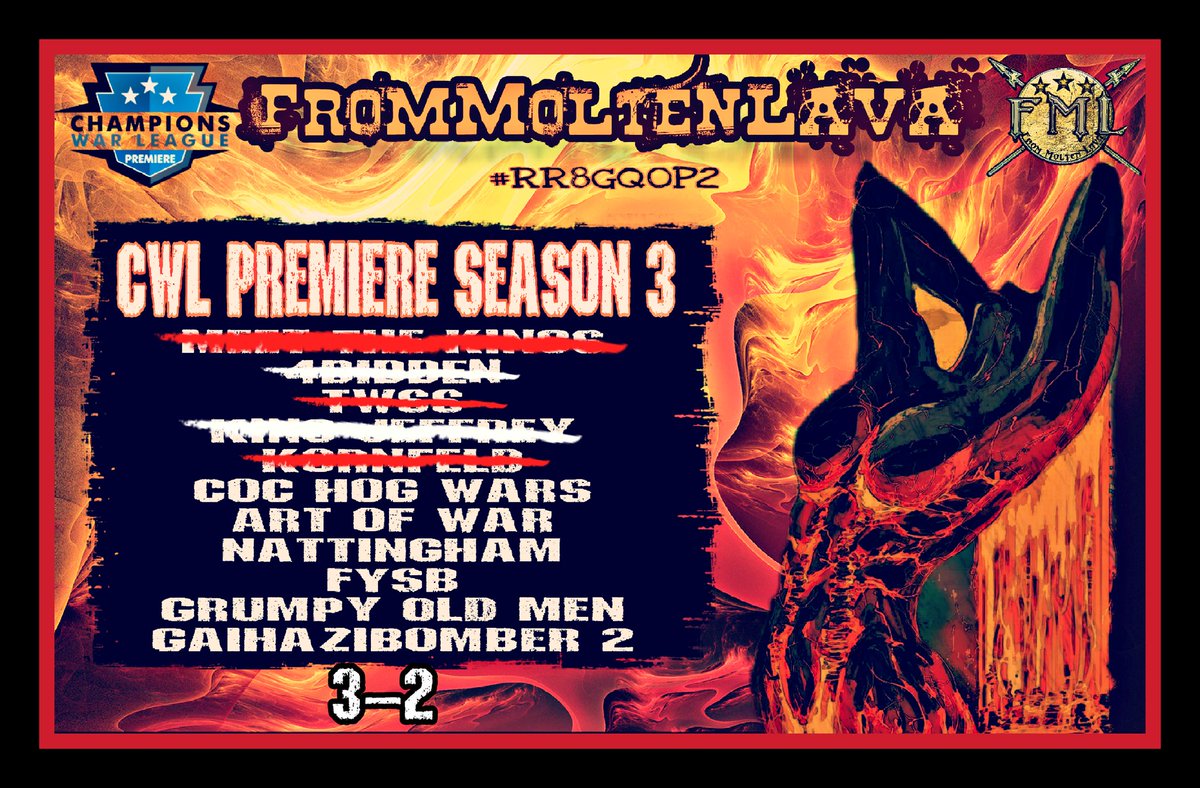 GG <a href="/KornfeldCoC/">Kornfeld</a> This leaves us at 3-2. See you next week <a href="/cochogwars/">CoC Hog Wars</a> 🌋🌋🌋