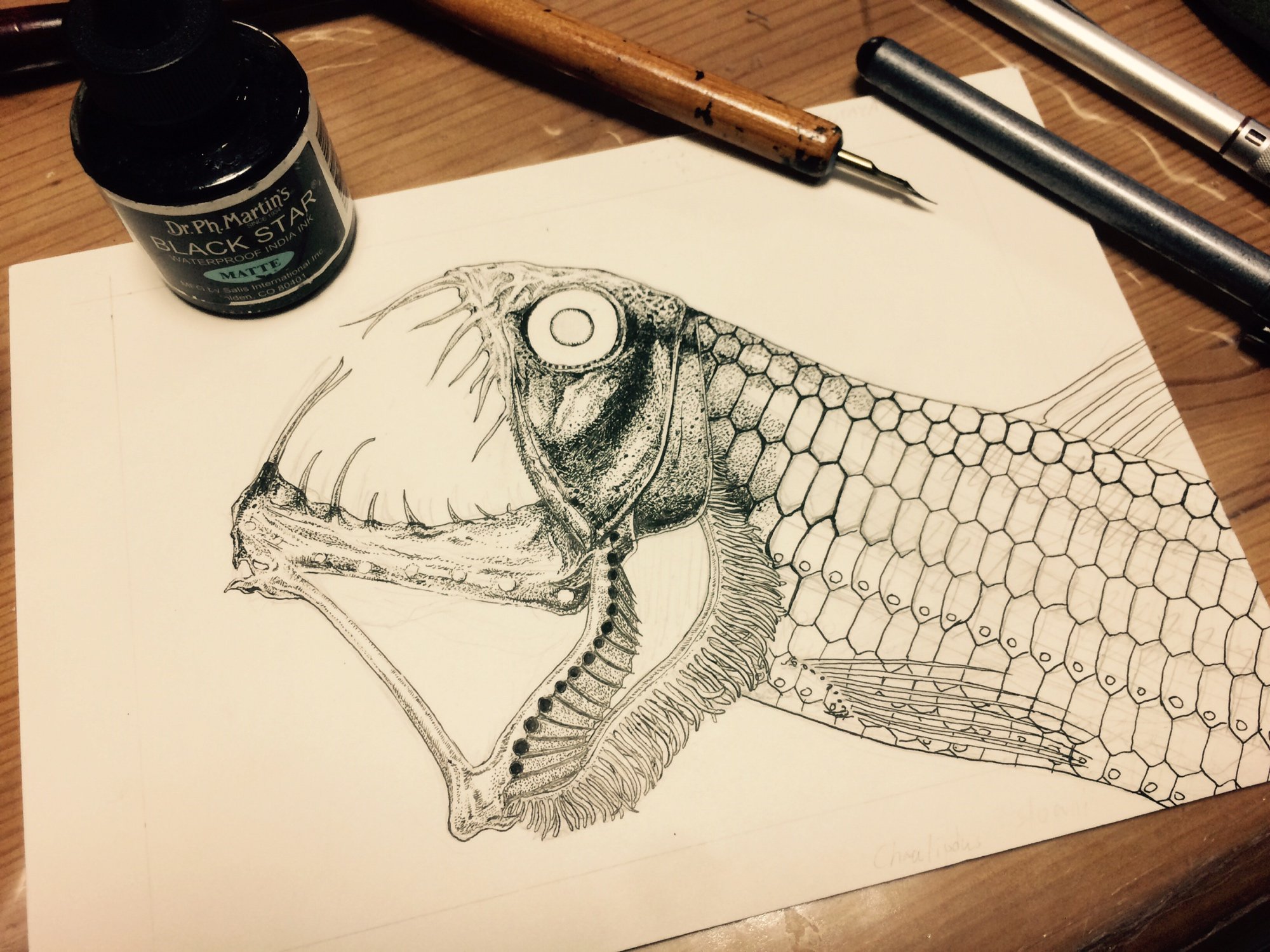 ⭐️ イシイリョウコ　一点ものペン画　絵　人形 ⭐️ イシイリョウコ 一点ものペン画 絵 人形 絵画