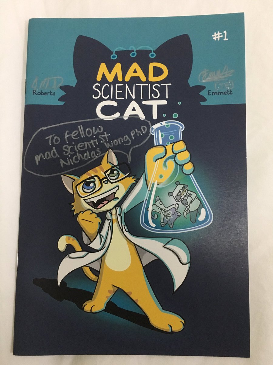 NicholasHLW's tweet photo. Great fun to meet the creative @jessica_emmett &amp; @adamcroberts of @madscicat at #STGCC2017 🎟🔬
Thanks so much for "Chain Reaction"! https://t.co/tpqtDU972H