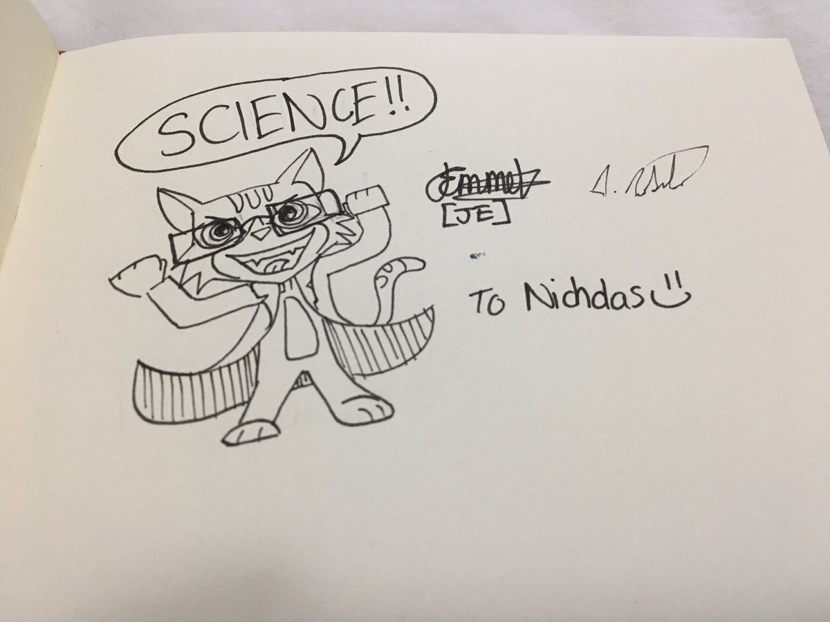 NicholasHLW's tweet photo. Great fun to meet the creative @jessica_emmett &amp; @adamcroberts of @madscicat at #STGCC2017 🎟🔬
Thanks so much for "Chain Reaction"! https://t.co/tpqtDU972H