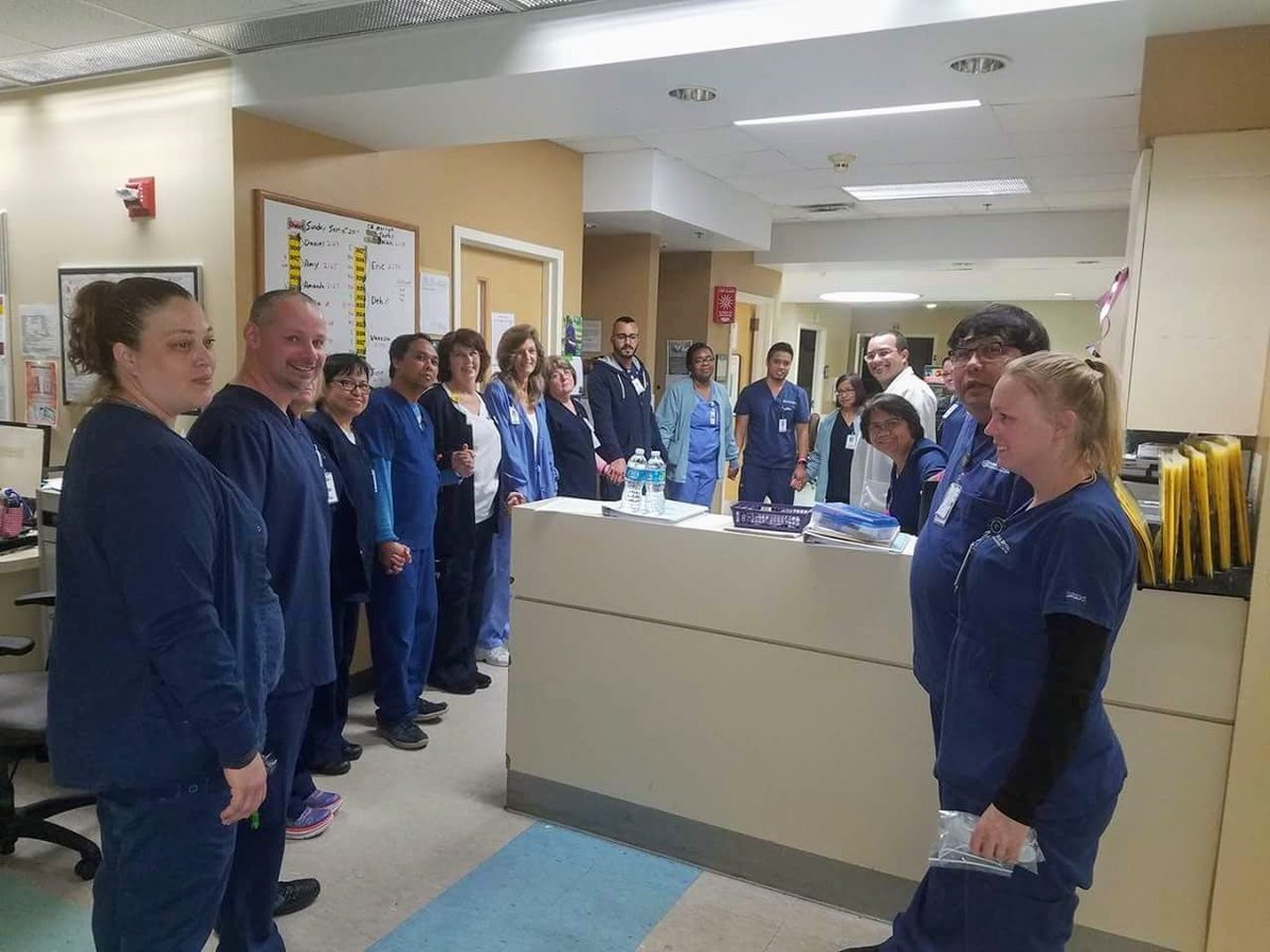 AdventHealth's tweet photo. Our Response Team A nurses huddle together to pray for patients and staff during #HurricaneIrma. #FHHeartland https://t.co/H4HPFcjSQJ