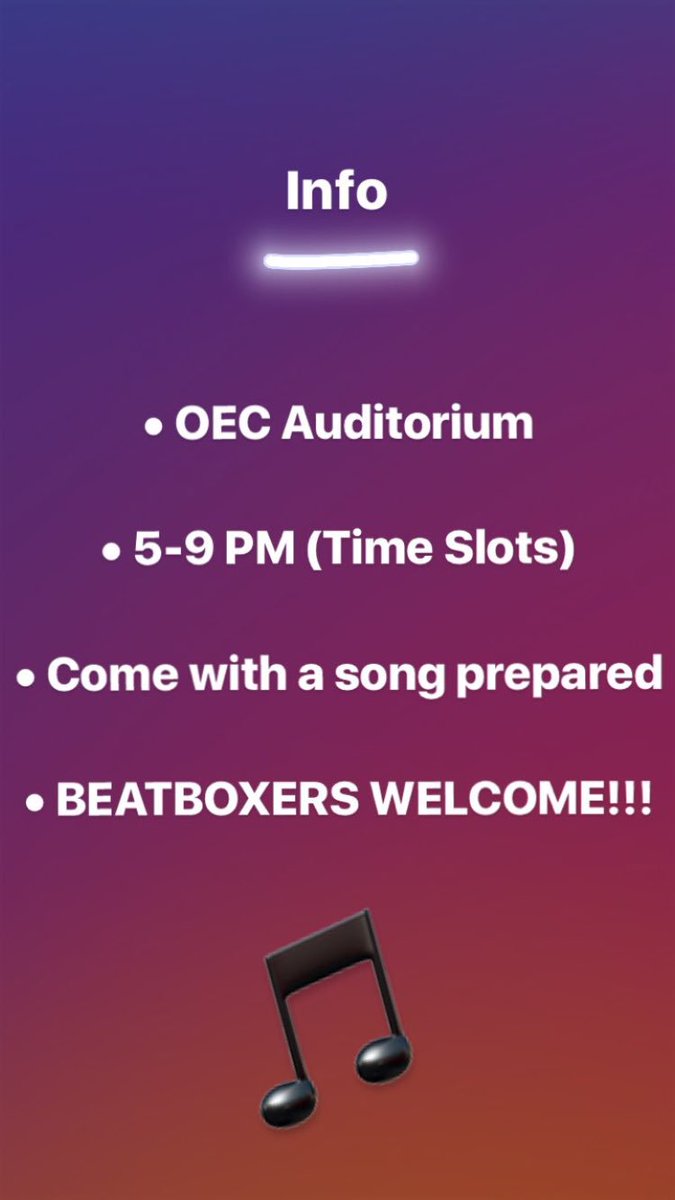 SUMMIT SINGERS AUDITIONS TODAY! 🎵

details below: