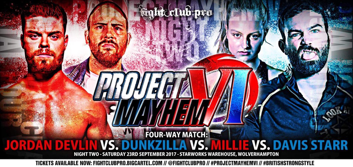 Fightclubpro's tweet photo. Let's add two more matches to our PROJECT MAYHEM VI line up. 🙈
#prayforshay #PMVI #dunkmillie
Tickets: https://t.co/rXwZRGJiTf https://t.co/n453jUV5xk