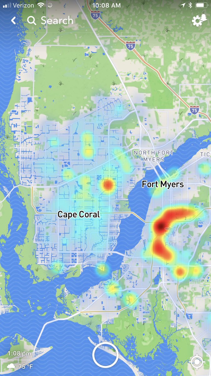 rsarver's tweet photo. Wow. Snap Maps are an amazing way to watch what’s happening in Florida. cc @tconrad https://t.co/cpbuqXXDVd