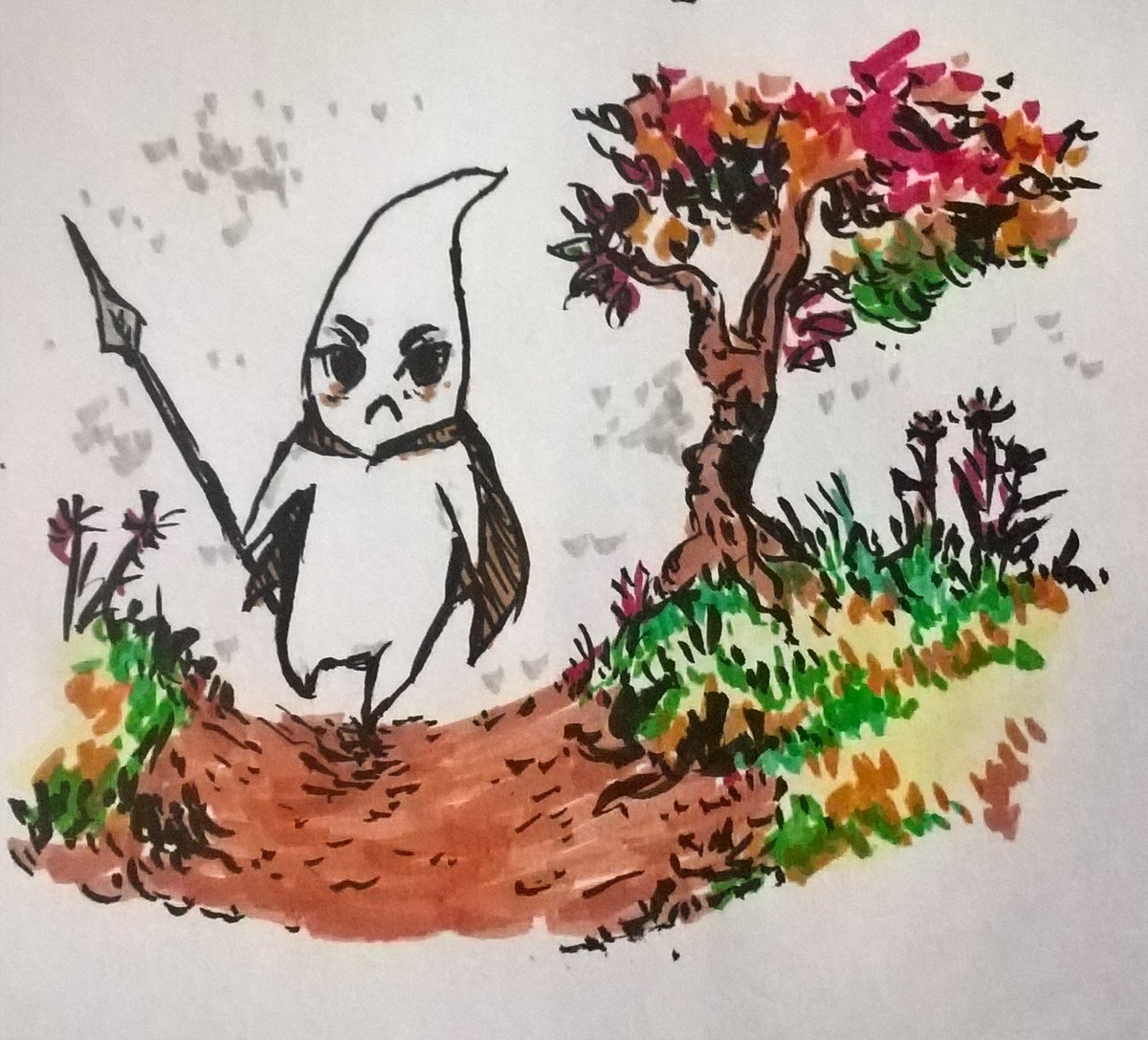 Arcopaglia's tweet photo. Some traditional art I made today while compiling assets for @Game_SpiritWar  #gamedev #indiegame #traditional #art #conceptart https://t.co/be8LNCrrkw