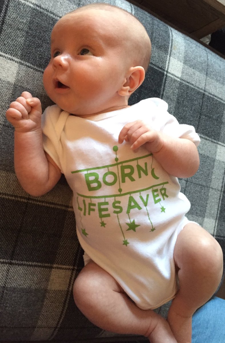 Our little boy, Oscar wearing his <a href="/AnthonyNolan/">Anthony Nolan</a> baby-grow for the first time. #Lifesaver <a href="/kim_mctighe/">Kim McTighe</a>