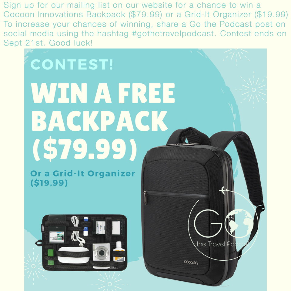Win-a-backpack contest by Go the Travel Podcast and Cocoon Innovations!
#travel #podcast #contest #podcasts #giveaway