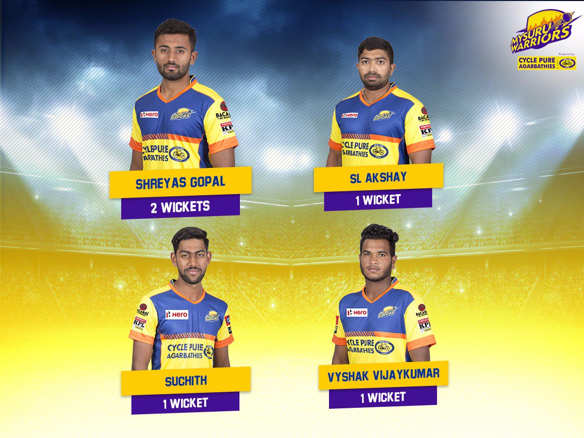 mysore_warriors's tweet photo. Here's a look at how our #Warriors performed with the ball. #GoWarriors #NammaMysuru #NammaWarriors #MWvsBT @KPLKSCA https://t.co/AxeHPIvQVT