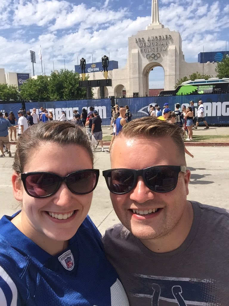 Let's go #Colts! Beat the #Rams <a href="/lacoliseum/">Los Angeles Memorial Coliseum</a>! #ColtsNation #loveindy