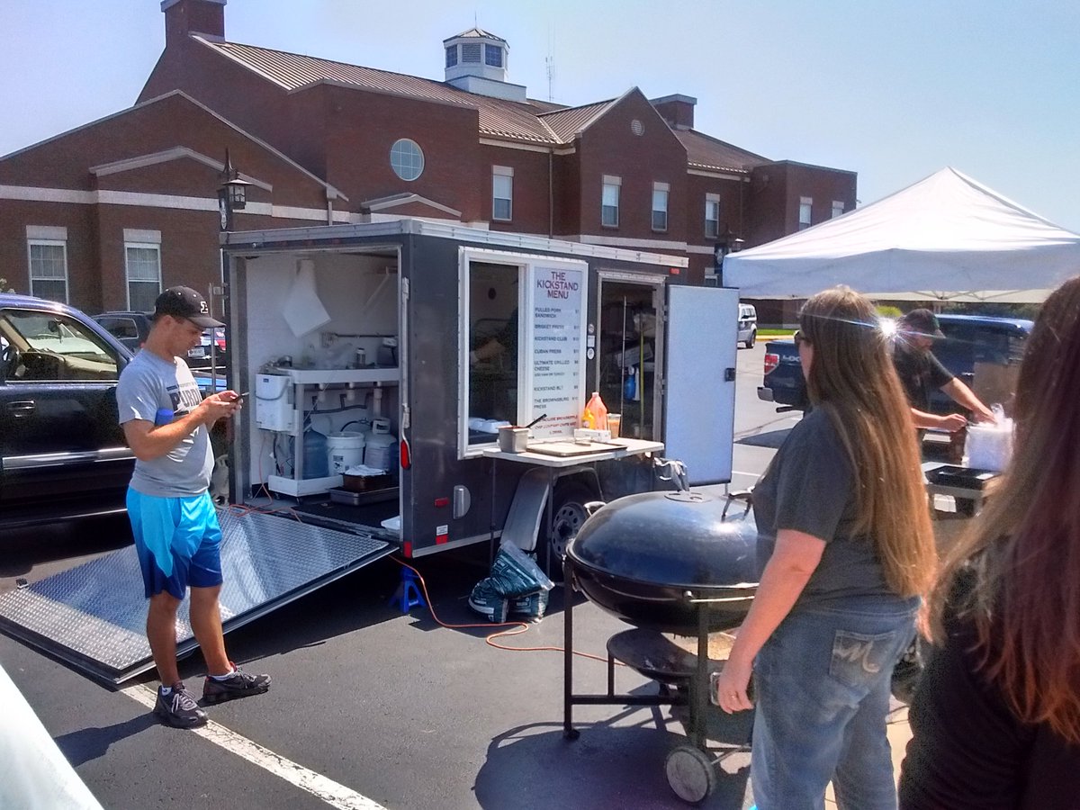 hey <a href="/Claire_Hath10/">Claire Hathaway</a> the <a href="/TheKickstand1/">The Kickstand</a> is here at #BrownsburgBluesandBBQ and doing a BIG business early