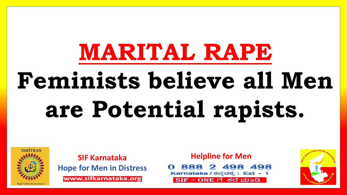 dev_sonar's tweet photo. #No2MaritalRapeLaw
@PMOIndia @rsprasad 
Marriages should be banned across India.
Despite of 5 existing laws still new law asked by feminists https://t.co/Xdkf3xtPru