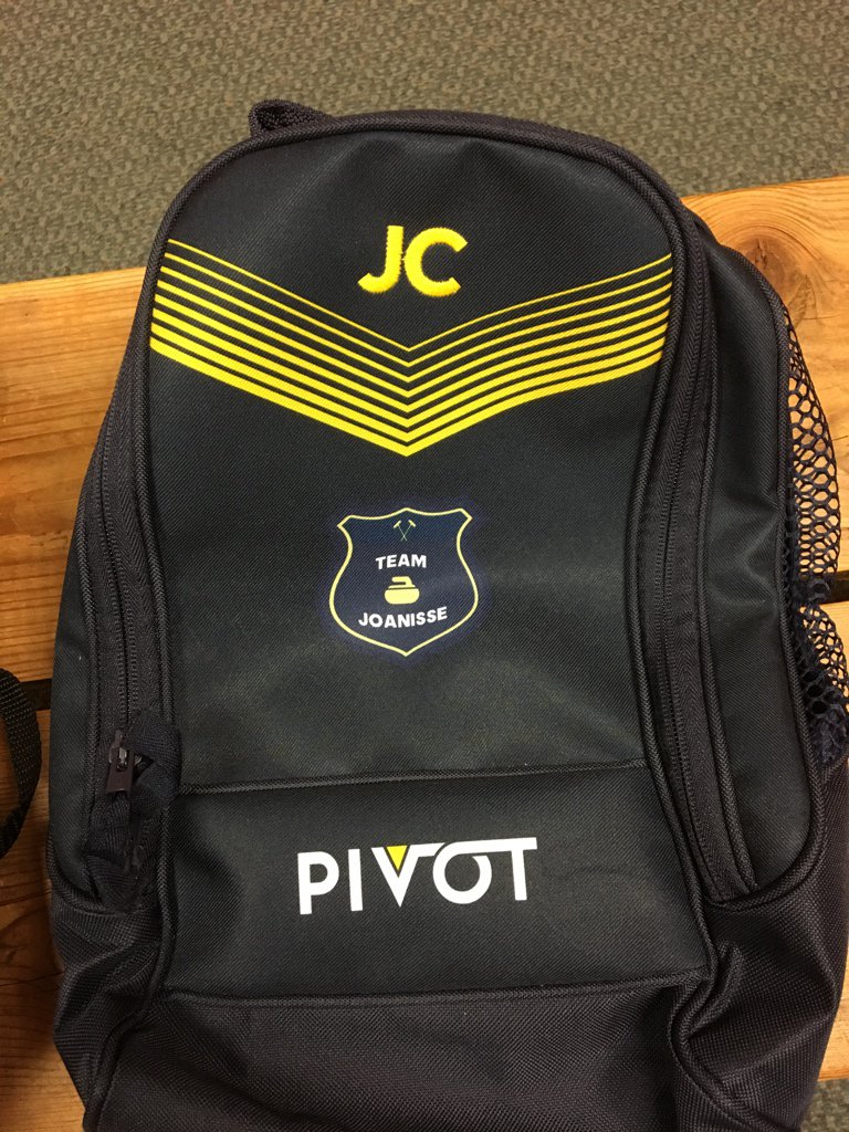 cullenoncurling's tweet photo. As for my team, we’re just out here trying to set new trends. Thanks to our wonderful gear sponsor @PivotCurling for these sick shoe bags https://t.co/1obYDVf1lo