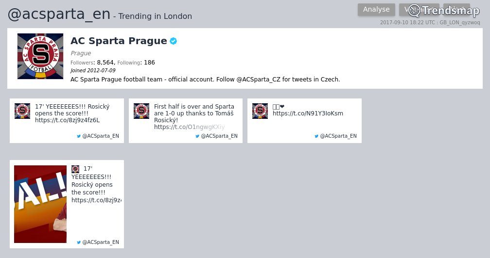 TrendsLondon's tweet photo. AC Sparta Prague, @acsparta_en is now trending in #London

https://t.co/McxhAmrZUt https://t.co/w73YKxKGod