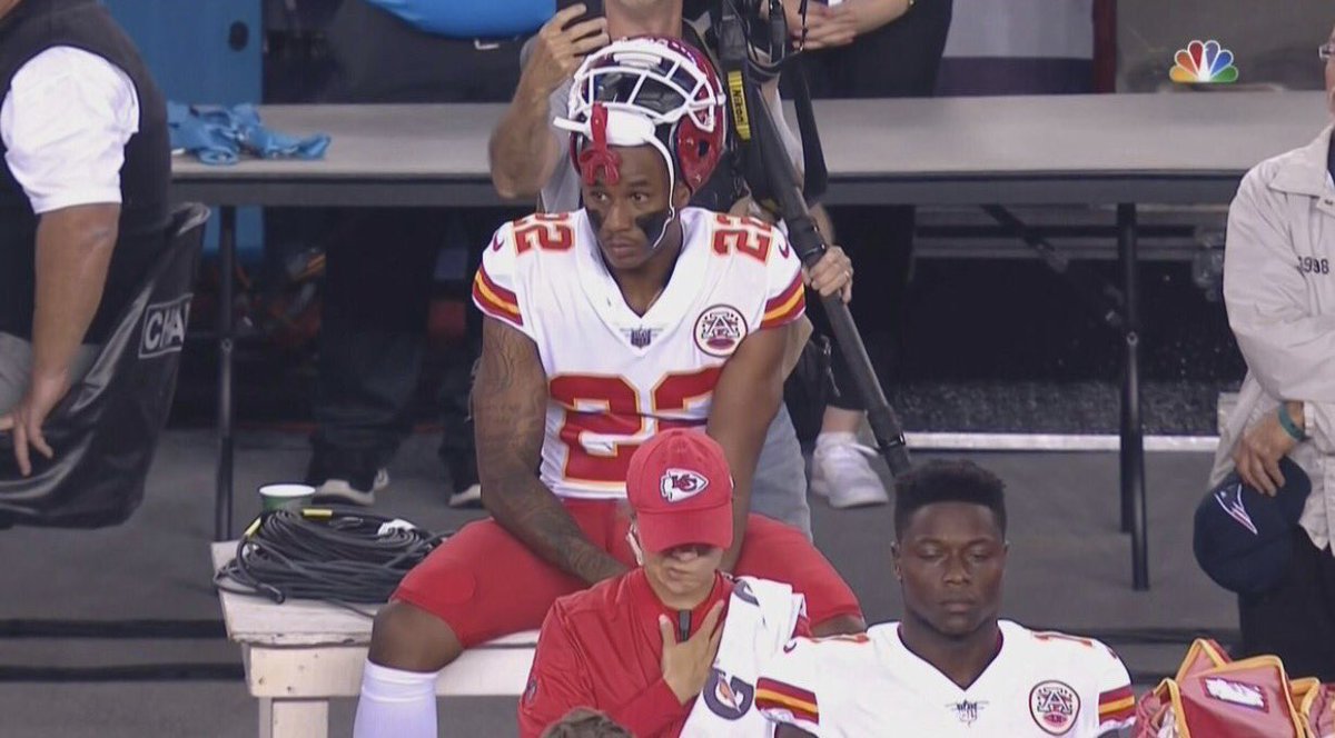 If I were Andy Reid he would be sitting on that bench for longer than just the national anthem.