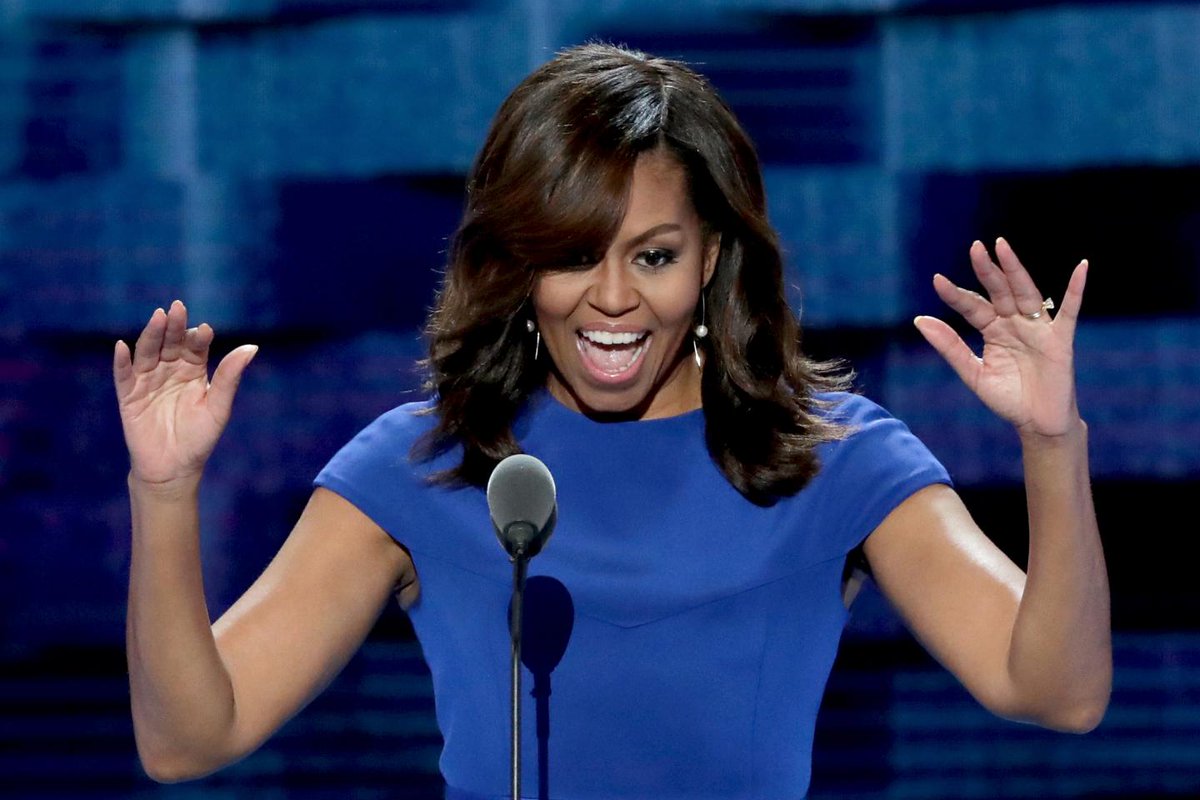 Newsweek's tweet image. Bill Clinton's former pollster thinks Michelle Obama is the best person to beat Trump in 2020 bit.ly/2gVMFei
