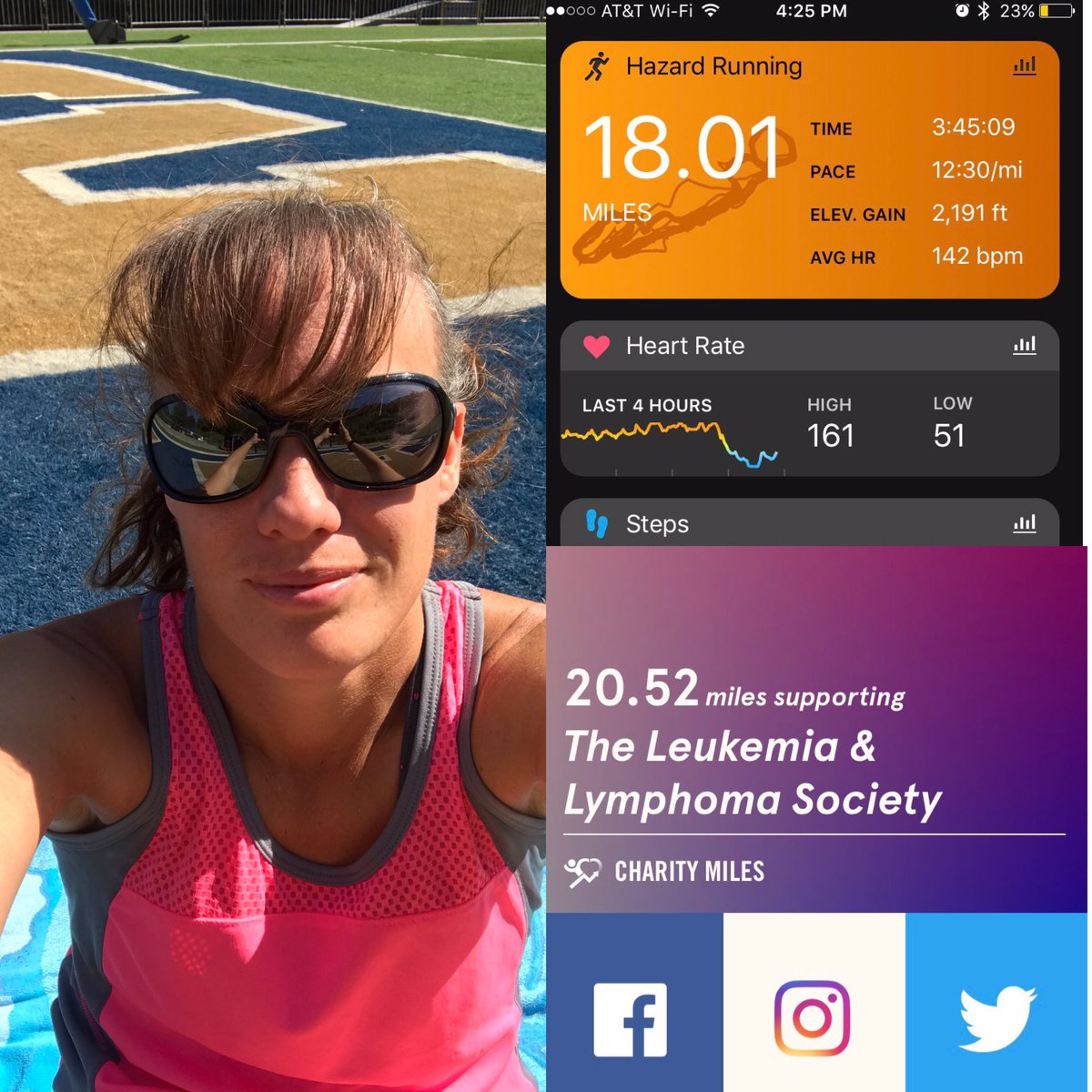 melindafugate's tweet photo. Finally finished this distance #simplemarathontraining #SAMhard2 #TeamInTraining #leukemiaandlymphomasociety #charitymiles #Columbus2017 https://t.co/BZZfzDeZuO